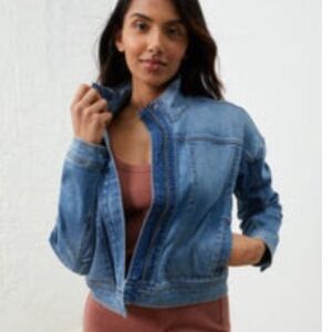 UpWest Classic Blue Denim Bomber style Jean Jacket